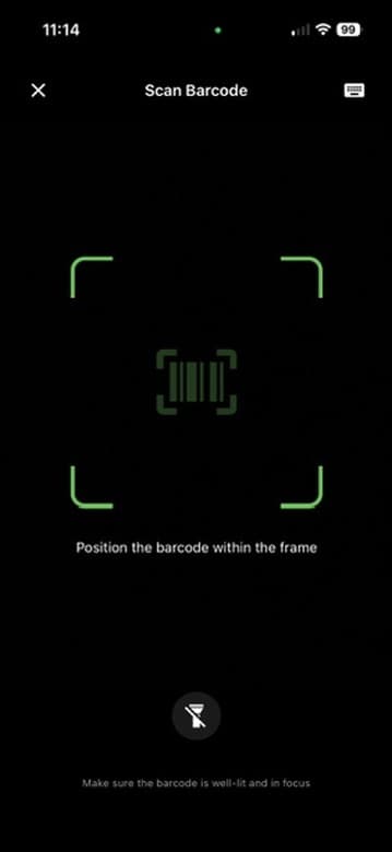 Grocery Savvy barcode scanner screen